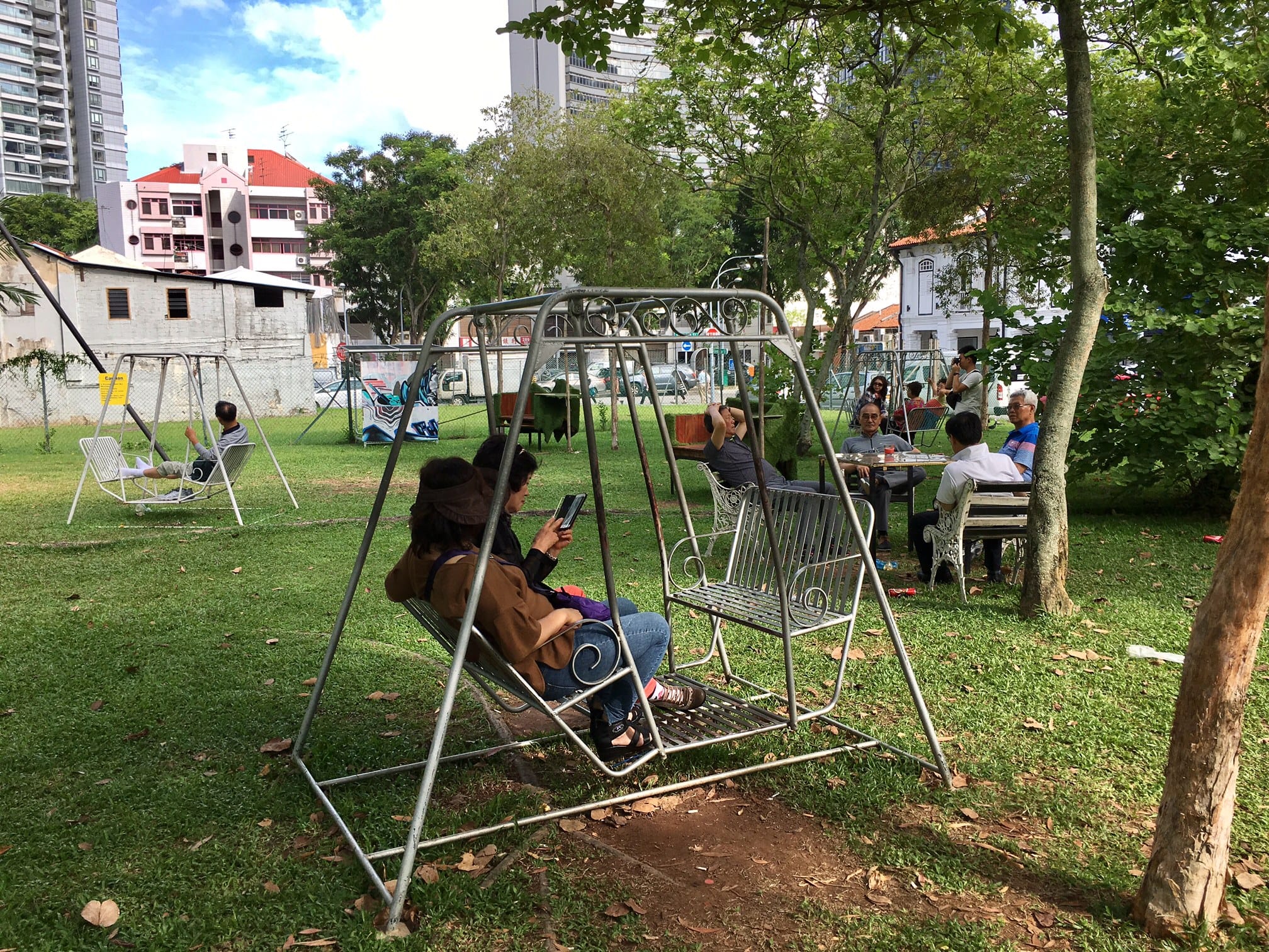 Outdoor swings at Kampong Gelam
